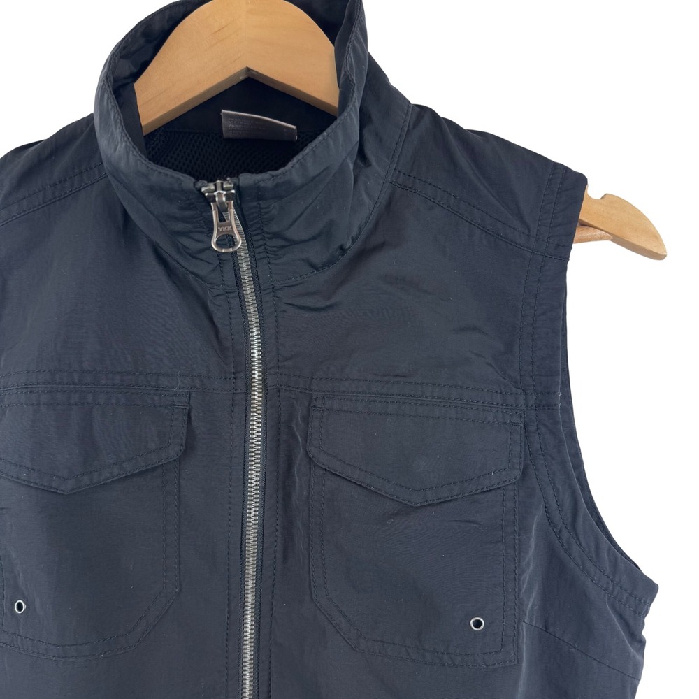 Columbia Utility Trekker Vest Womens World S Black Full Zip Multi Pocket